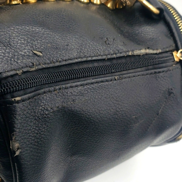 USED CONDITION BAG SIZE 7X6 COLOR BLACK WITH LOTS OF JEWEL THIS BAG NOT LEATHER - Picture 8 of 15